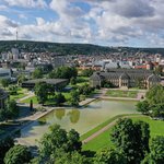 Eine Drohnenaufnahme auf Stuttgart